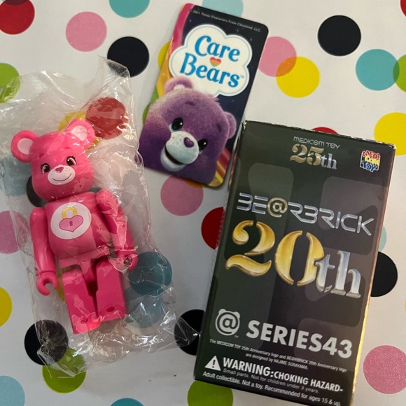 Secret Bear CareBear Be@rbrick 100% 20th series 43 pink /unopened - Picture 4 of 6